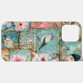 Spring Blossoms Decoupage Vogels Goud Roze Aqua Case-Mate iPhone Case (Achterkant (horizontaal))
