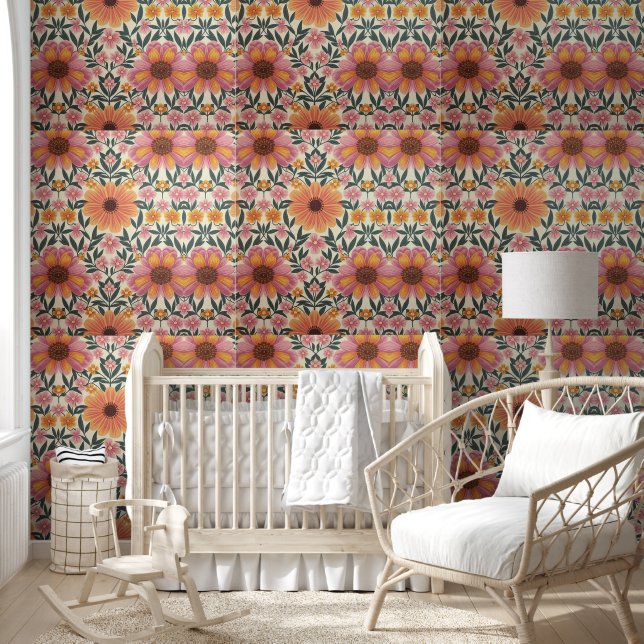 Spring Blossoms Floral Patroon Gordijn & Behang (Kinderen)