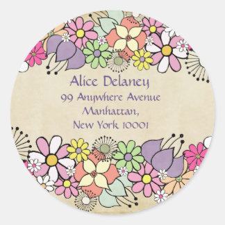 Spring Blossoms Retour Adresse Stickers Coeur