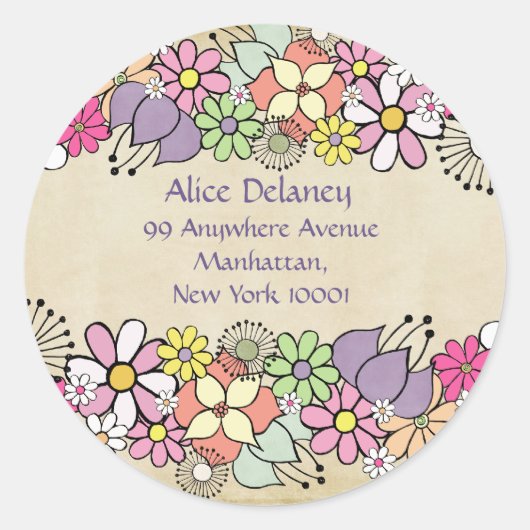 Spring Blossoms Return Adres Hart Stickers (Voorkant)