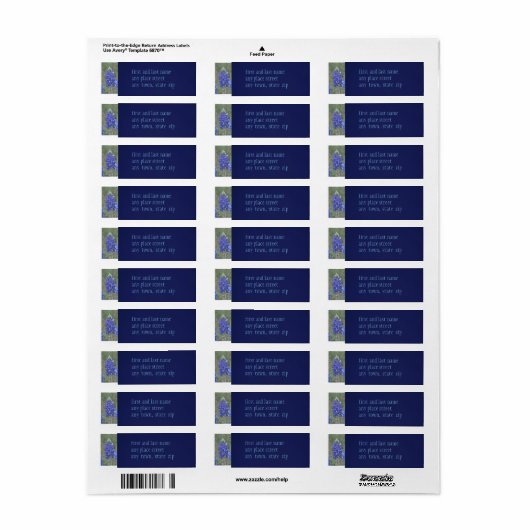 Spring Blue Bonnets Etiket (Full Sheet)
