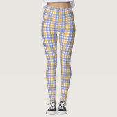 Spring Blue Check Pattern Leggings (Voorkant)