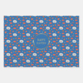 Spring Blue Floral Pattern Christelijk Happy Easte Inpakpapier Vel (Voorkant)