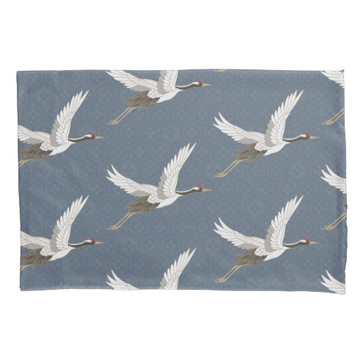 Spring Blue Flying Cranes Kussensloop (Voorkant)