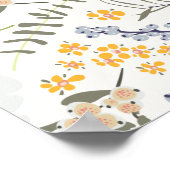 Spring Blue Green Yellow Botanical Flowers Poster (Hoek)