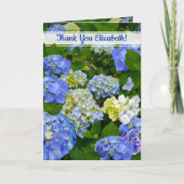 Spring Blue Hydrangea Christelijk Vriend Dank u Kaart (Voorkant)