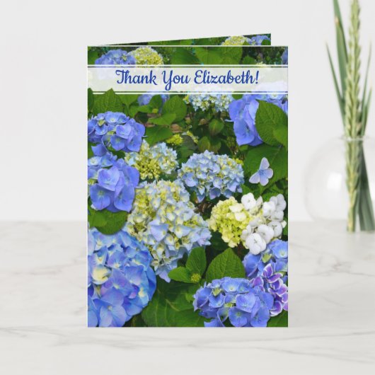 Spring Blue Hydrangea Christelijk Vriend Dank u Kaart (Voorkant)