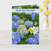 Spring Blue Hydrangea Christelijk Vriend Dank u Kaart (Gele Bloem)