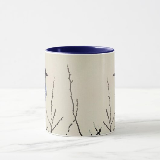 Spring Blue Jay Fine Art voor vogelovers Mok (Midden)