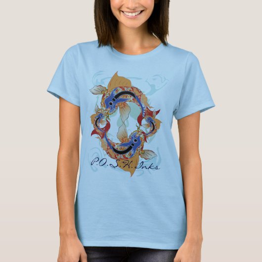 Spring Blue Koi T-shirt (Voorkant)