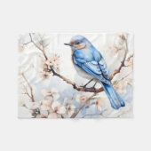 Spring Bluebird in de bloeiende boom Fleece Deken (Voorkant (Horizontaal))