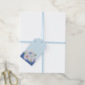 Spring Blues Bloemen  cadeau Labels Cadeaulabel (Met Touw)