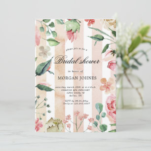 Spring Blush Bloemen Bruids Douche Uitnodiging