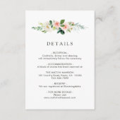 Spring Blush Bloemen Bruiloft Details Behuizing Ka Informatiekaartje (Voorkant)