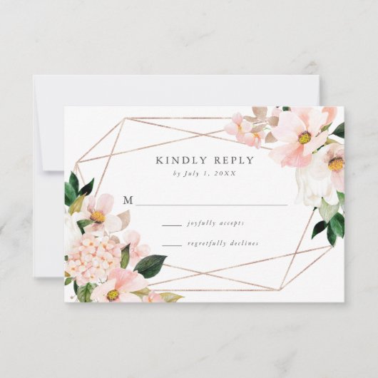 Spring Blush Bloemen Bruiloft RSVP Kaart (Voorkant)