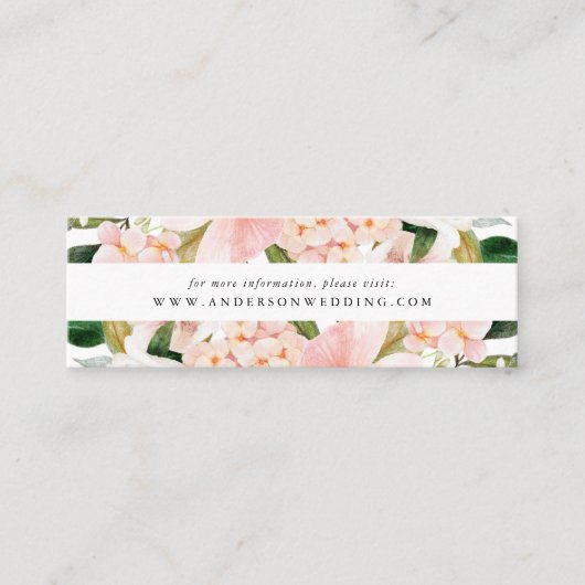 Spring Blush Bloemen Bruiloft Website Kaarten Mini Visitekaartje (Voorkant)