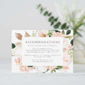 Spring Blush Floral Wedding Hotel Accommodaties Informatiekaartje (Staand voorkant)
