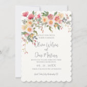 Spring Blush Floral Wedding Invitation Kaart (Voorkant)