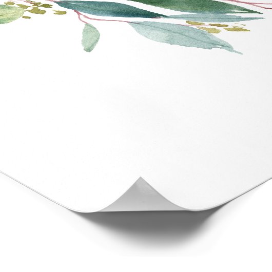 Spring Blush Floral Wreath Weddenschap Welkom Poster (Hoek)