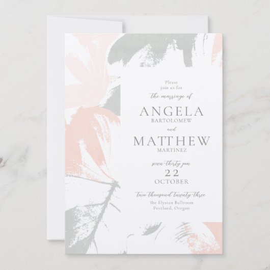 Spring Blush Sage Abstract Invitation (Devant)