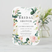 Spring Blush Wreath Bridal Shower Uitnodiging (Staand voorkant)