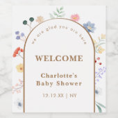 Spring Boho Arch Wildflower Bloemen Baby shower Wijn Etiket (Enkel label)