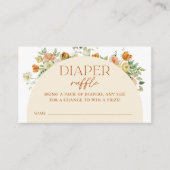 Spring Boho Flowers Baby shower Diaper Raffle Informatiekaartje (Voorkant)