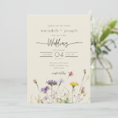 Spring Boho Wildflower bruiloft Kaart (Staand voorkant)