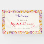 Spring Boho Wildflower Foliage Vrijgezellenfeest Spandoek (Horizontaal)