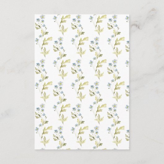 Spring Boho Wildflower Pampas Wedding Informatiekaartje (Achterkant)