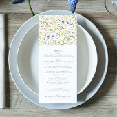 Spring Boho Wildflower Pampas Wedding Menu