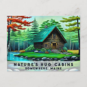 *~* Spring Bossen Cabin Kleurrijke Fantasy Art AP4 Briefkaart