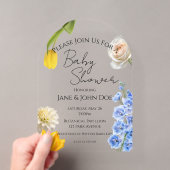 Spring Botanical Acrylic Baby Shower Invitation (In situ (ordinateur de poche))