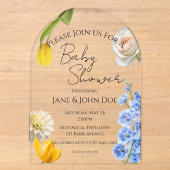 Spring Botanical Acrylic Baby Shower Invitation (Recto)