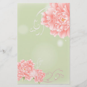 Spring Botanical mint roze pony bruiloft Briefpapier
