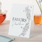 Spring botanische lijn art mono gunsten reclamebord met voetstuk (Insitu)