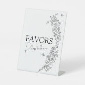 Spring botanische lijn art mono gunsten reclamebord met voetstuk (Voorkant)