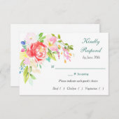 Spring Bouquet Border Rehearsal Dinner RSVP (Voorkant / Achterkant)