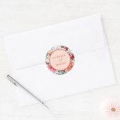 Spring Bouquet in Peach en Ivory Wedding Sticker (Envelop)