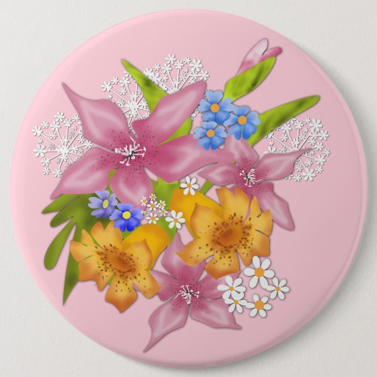 Spring bouquet ronde button 6,0 cm (Voorkant)