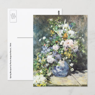 Spring Bouquet van Pierre Renoir, Vintage Flowers Briefkaart