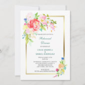 Spring Bouquet Wedding Rehearsal Dinner Uitnodigin Kaart (Voorkant)