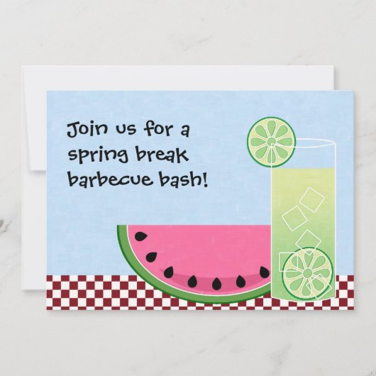 Spring Break Barbecue Basis Uitnodiging (Voorkant)