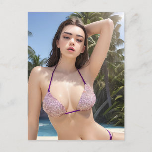 Spring Break Bikini Model Briefkaart