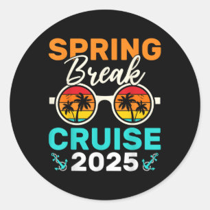 Spring Break Cruise 2025 voor Familie Matching Cru Ronde Sticker