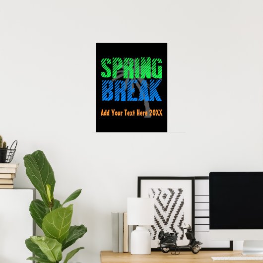 Spring Break Custom Neon Souvenir Poster (Thuiskantoor)