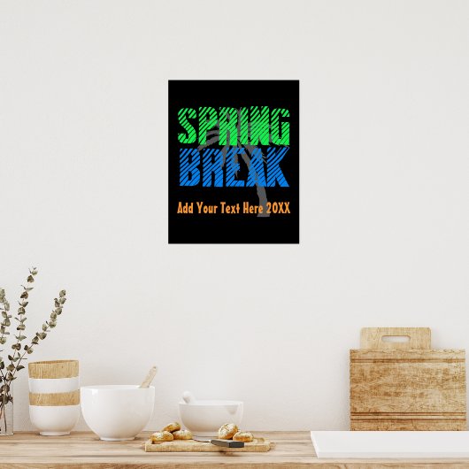 Spring Break Custom Neon Souvenir Poster (Keuken)