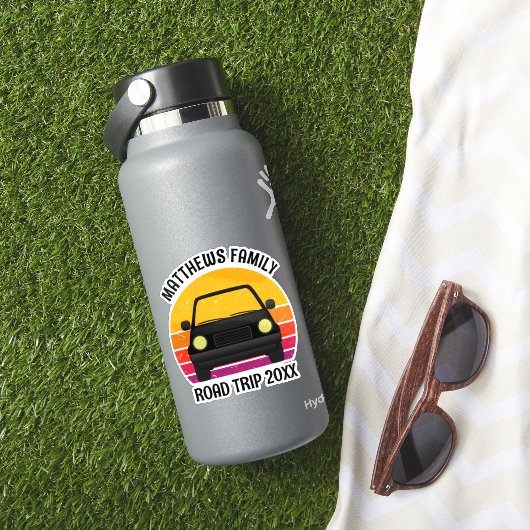 Spring Break Road Trip Sunset Custom Laptop Sticker (HydroFlask Insitu)