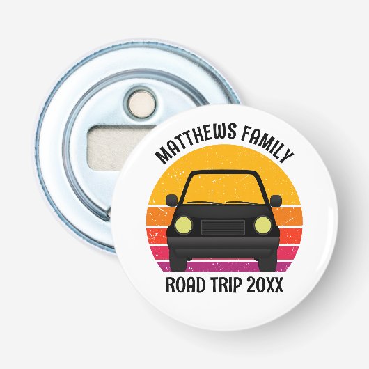 Spring Break Road Trip Sunset Customized Button Flesopener (Voorkant)