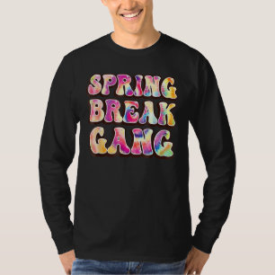 Spring break Squad bende Kleurrijke Tie Dye Spring T-shirt